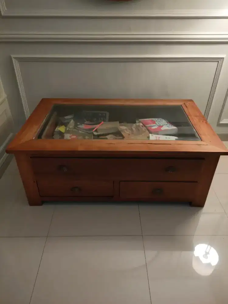 Dijual Meja Jati Kaca