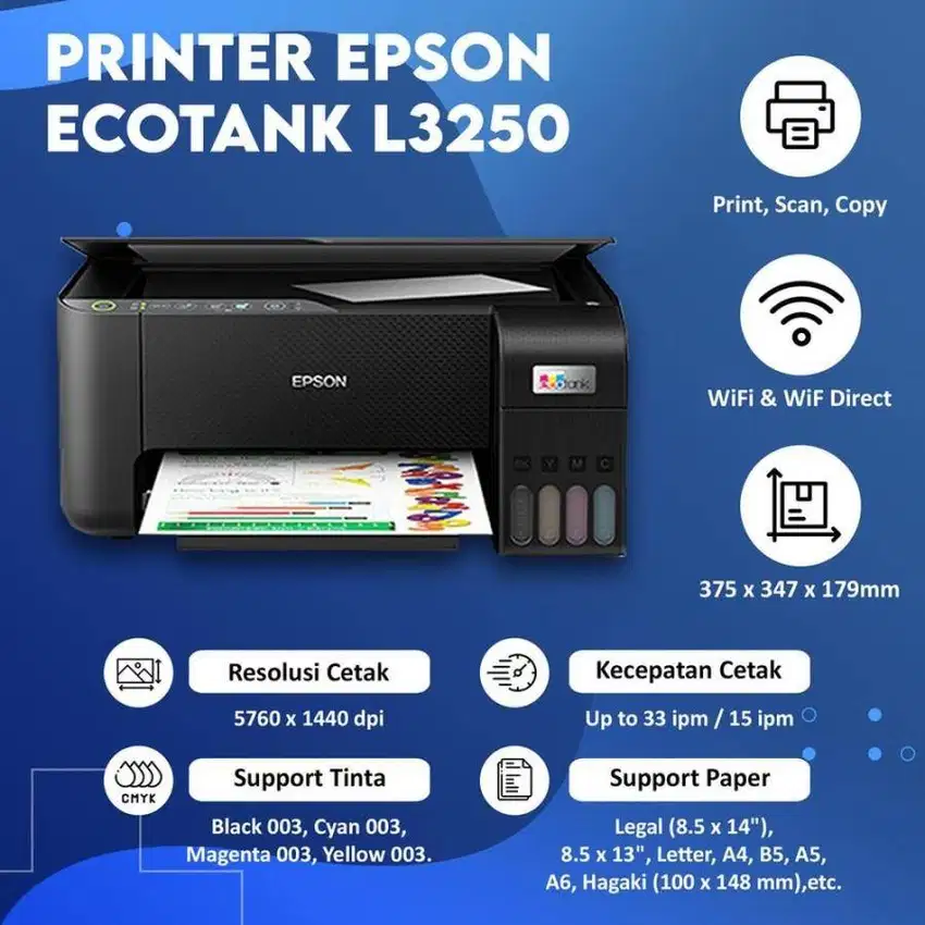 PRINTER Epson L3250 A4  Print Scan Copy WIFI INFUS PABRIK