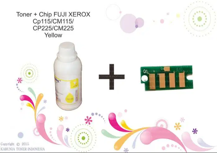 Toner + Chip FUJI XEROX Cp115/CM115/CP225/CM225 Yellow Berkualitas