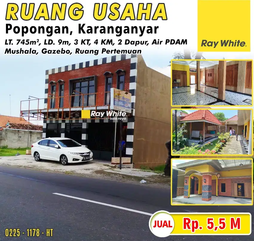 Dijual Ruang Usaha di Popongan Karanganyar
