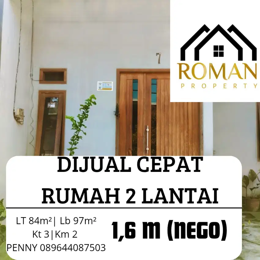 DIJUAL CEPAT RUMAH CLUSTER 2 LANTAI DI MERUYA DEKAT TOLL