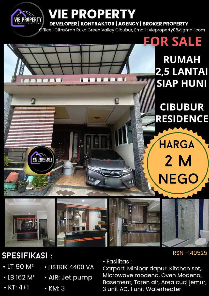 JUAL  MURAH RUMAH SIAP HUNI CIBUBUR RESIDENCE
