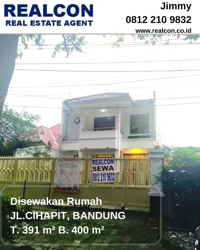 Disewakan Rumah Jl. Cihapit, Bandung