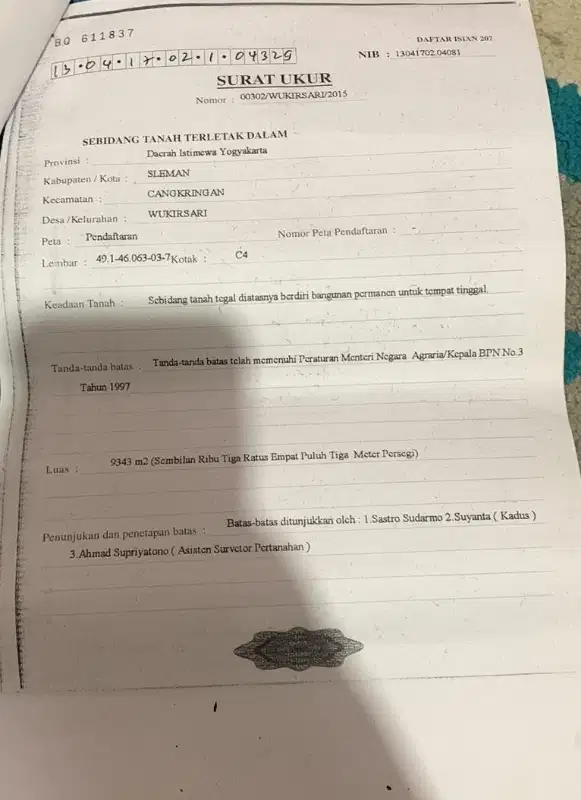 Tanah SHM Murah Cangkringan Sleman Yogyakarta