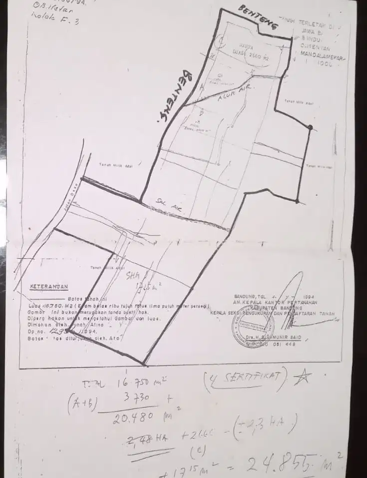 Tanah di Jl. Panyandaan, Cimenyan - Kabupaten Bandung