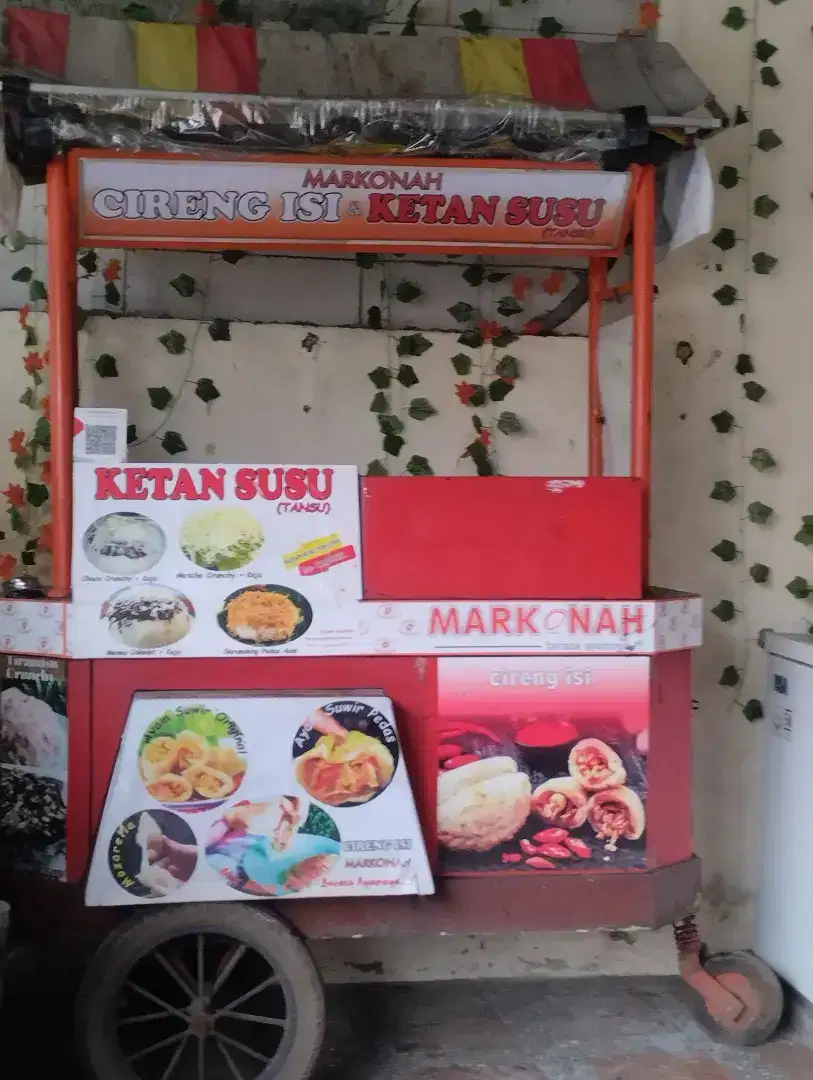 Gerobak besar fullset kompor neon box dan lampu
