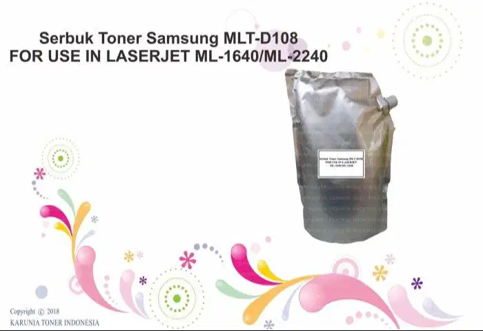 Serbuk Toner Samsung MLT-D108 FOR USE IN LASERJET ML-16 Berkualitas 80