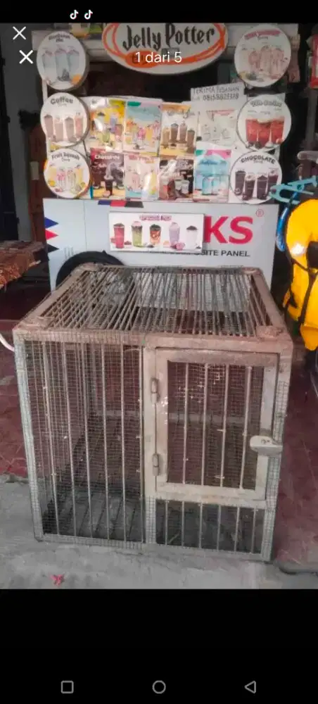 Dijual kandang hewan bahan besi tebal ukuran 80x80x80