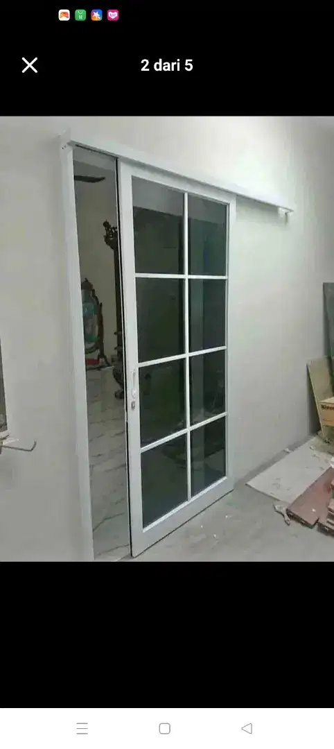 Jual kusen pintu satu dan pintu Dua dari bahan aluminium dan kayu