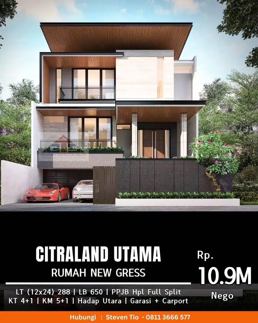 Dijual Rumah Baru Gress Citraland Utama, Rafles Garden