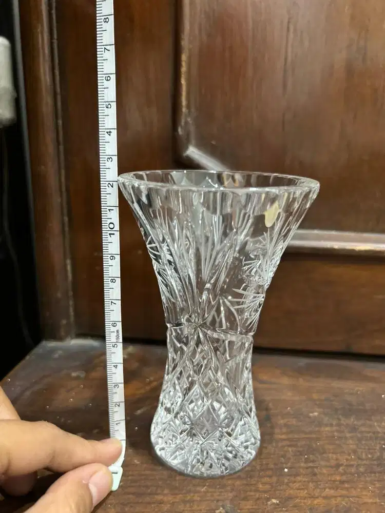 Kristal bohemia hand cut flared vase