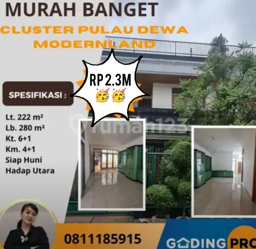 Jual Murah Cluster Pulau Dewa Modernland Tangerang