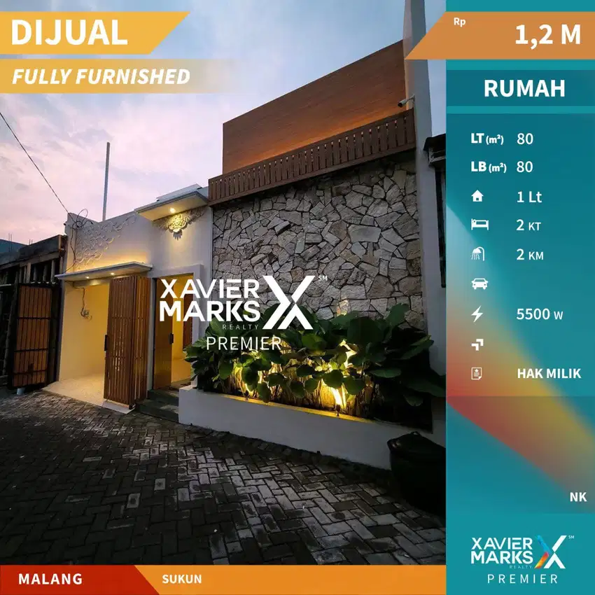 Dijual Rumah Full Furnish di Sukun Malang Modern Minimalis