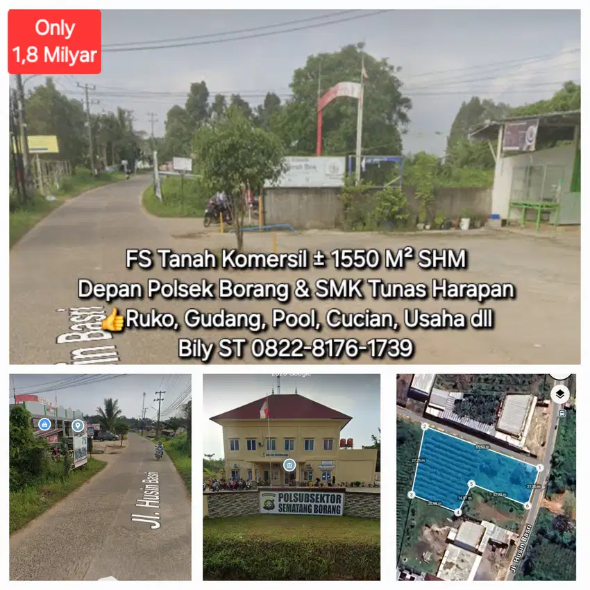 ± 1550 M² Polsek Borang Ruko gudang Murah palembang