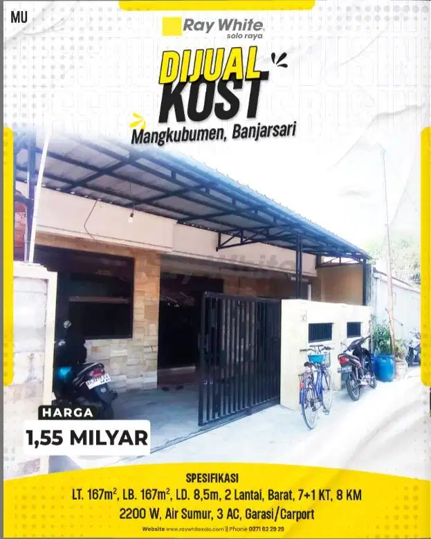 Dijual Rumah Kos Mangkubumen Banjarsari Solo Lokasi Strategis