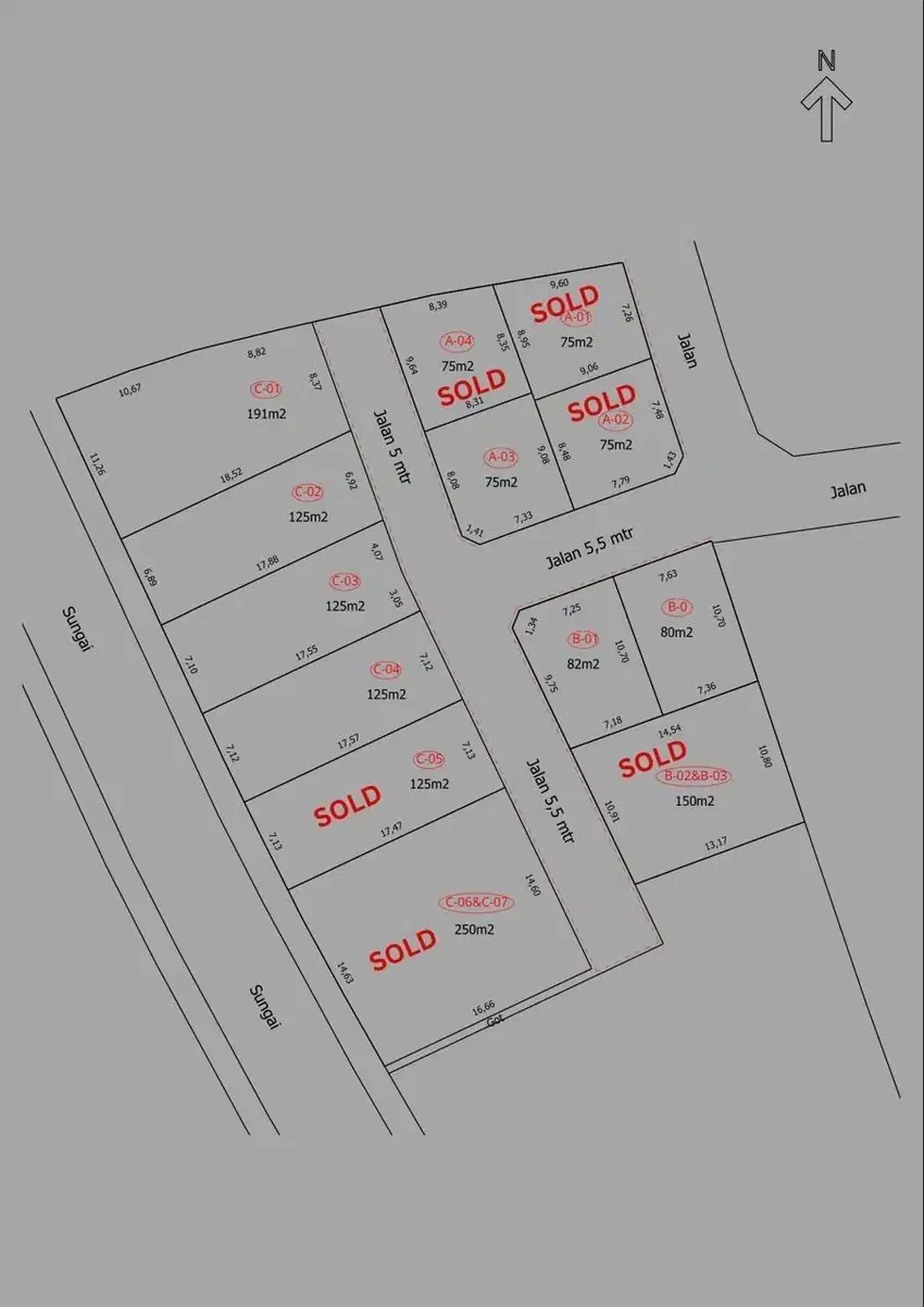 DIJUAL TANAH KAVLING ADA 3 BLOK SHM DI GATSU TIMUR PK