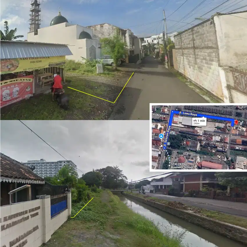 Tanah Seturan Luas 1000-an m2; Dapat 2 Jalan Harga 5 Jutaan