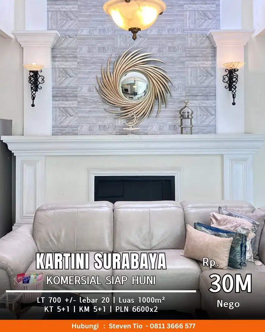 Dijual komersial Jl.Kartini, sby Pusat