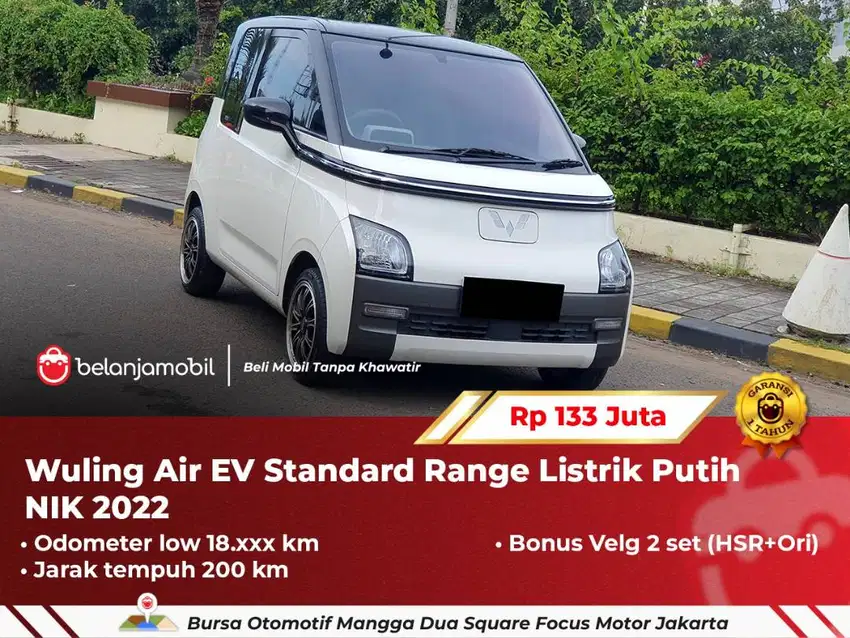 [ LOW KM 18RB ] Wuling Air EV Standard Range Listrik Putih 2022 2023