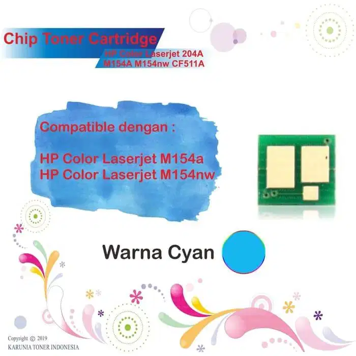 Chip Toner CF510A CF510 CF511A CF512A CF513A 204A HP M154 M180 M181 -