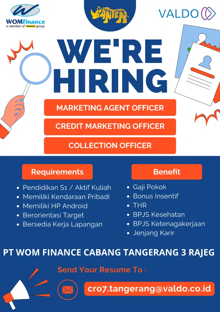 LOWONGAN KERJA PT WOM FINANCE CABANG RAJEG