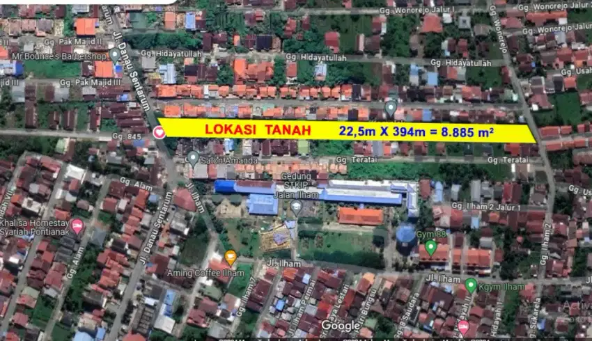 Tanah Super Murah Pinggir JL. Danau Sentarum Pontianak