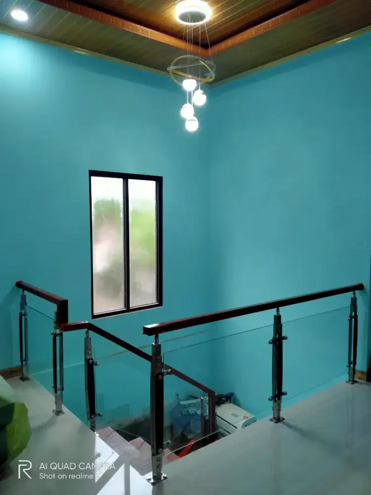 Tiang relling tangga dan balkon stenless stell barang jadi dan kaca