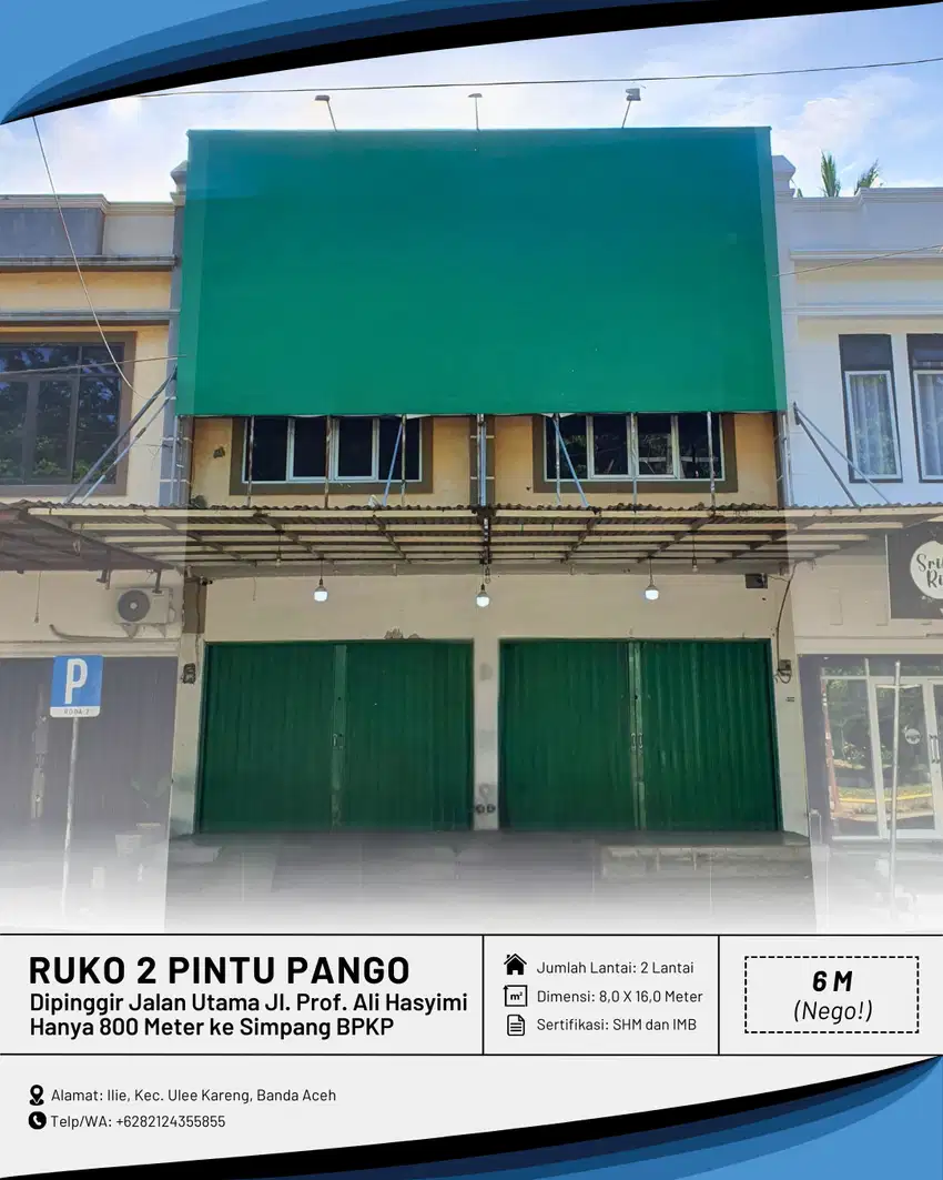 Dijual Ruko/Toko di Pango - Hanya 800 Meter ke Simpang BPKP!