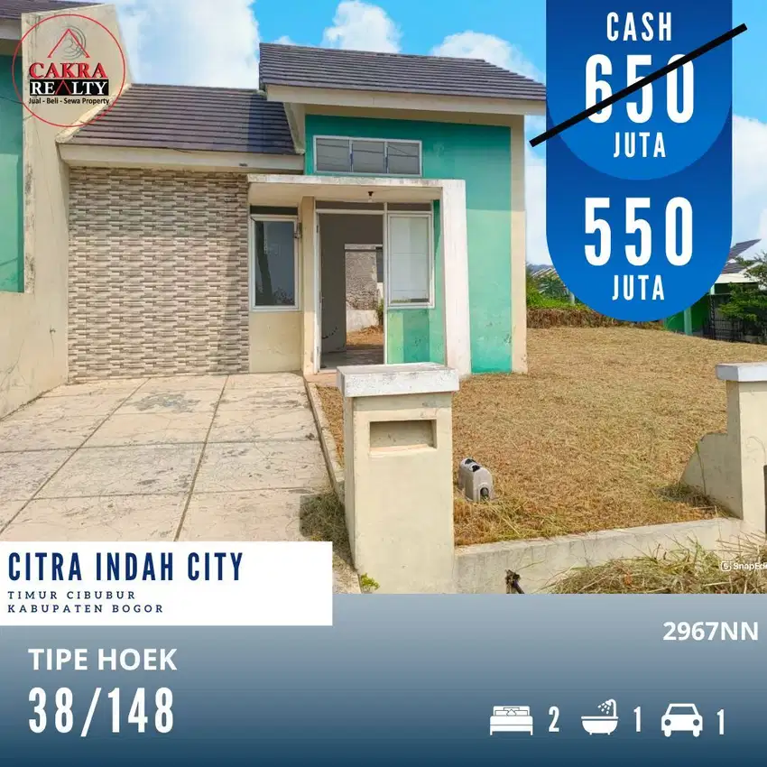 Rumah Hoek Luas 148 Turun Harga bisa Nego lagi 2976NN