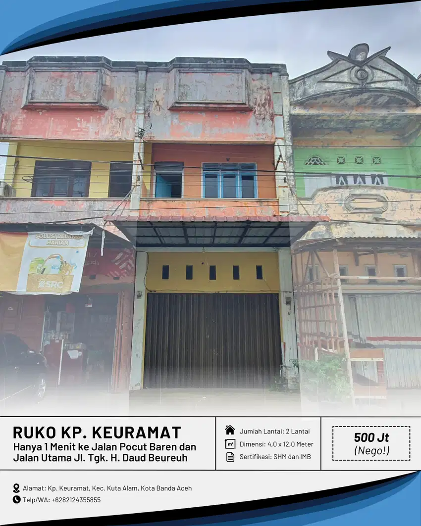 Dijual Ruko/Toko Murah di Kp. Keuramat - Harga Dibawah Pasaran!