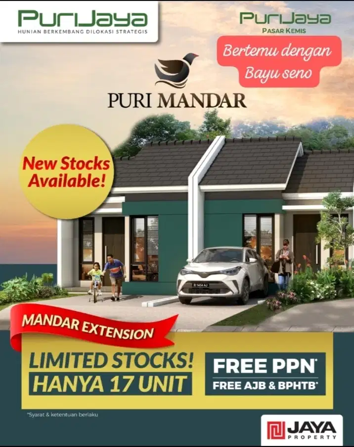 Puri jaya perumahan baru free surat DP cicil bisa