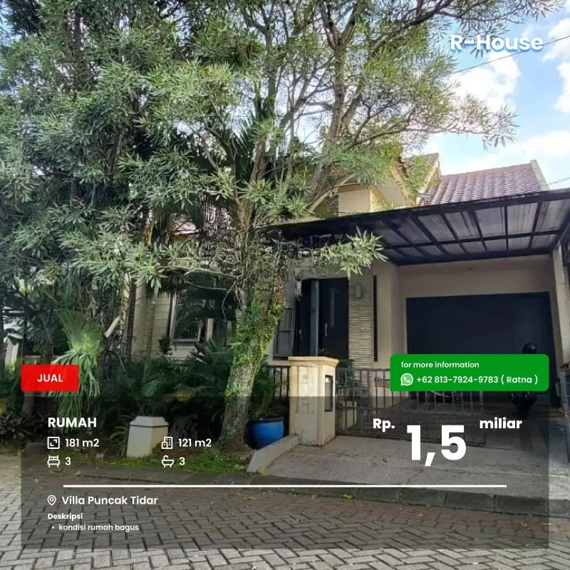 Rumah murah siap huni Villa Puncak Tidar