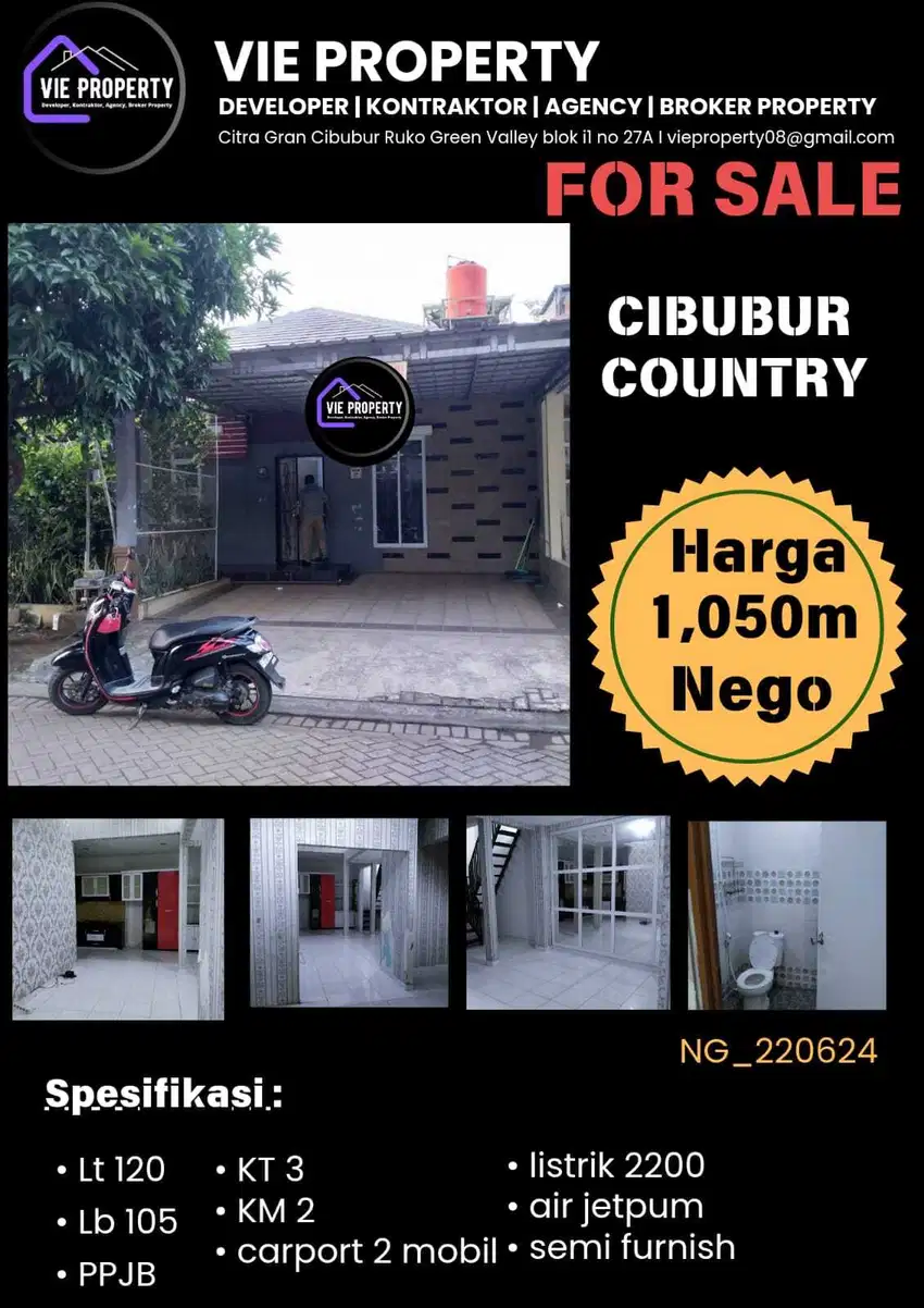 Jual Rumah Cantik Siap Huni Cluster Favorite. Cibubur Country Cikeas.