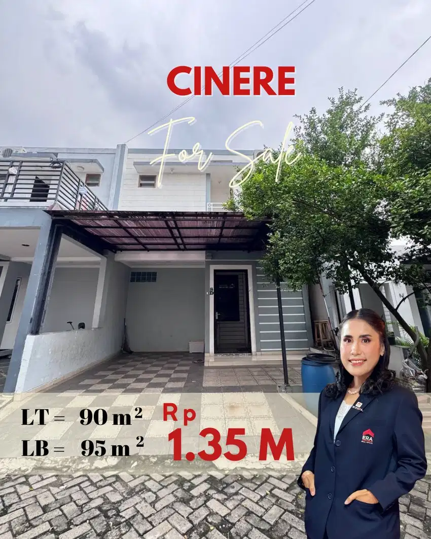 Rumah Cantik Siap Huni dalam Townhouse  Cinere 3 Menit ke Tol Brigif