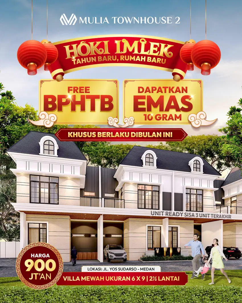 Villa 2,5 Lantai Jalan Yos Sudarso Komplek Mulia Town House 2