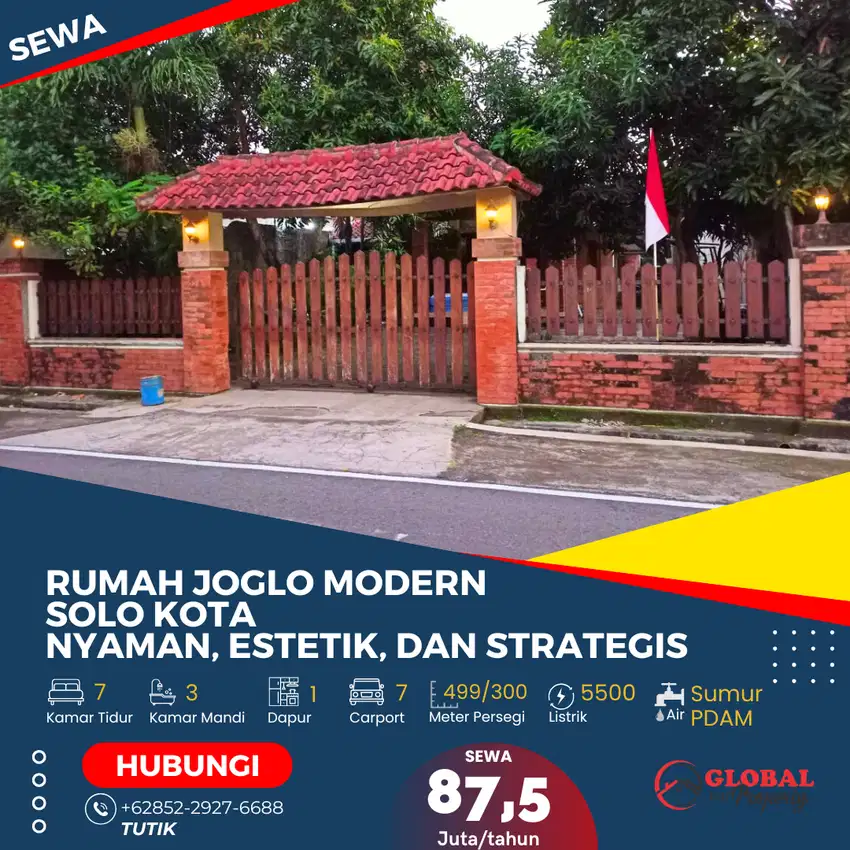 Rumah Joglo Solo Kota Modern Nyaman, Estetik, dan Strategis
