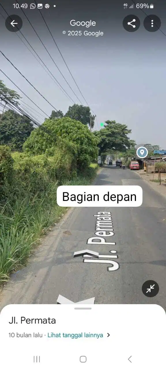 Dijual tanah kosong strategis pinggir jalan raya permata Curug gunung