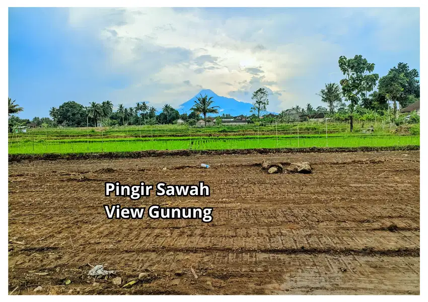 Cantik Pingir Sawah View Gunung, Tanah Di Jalan Palagan Mlati