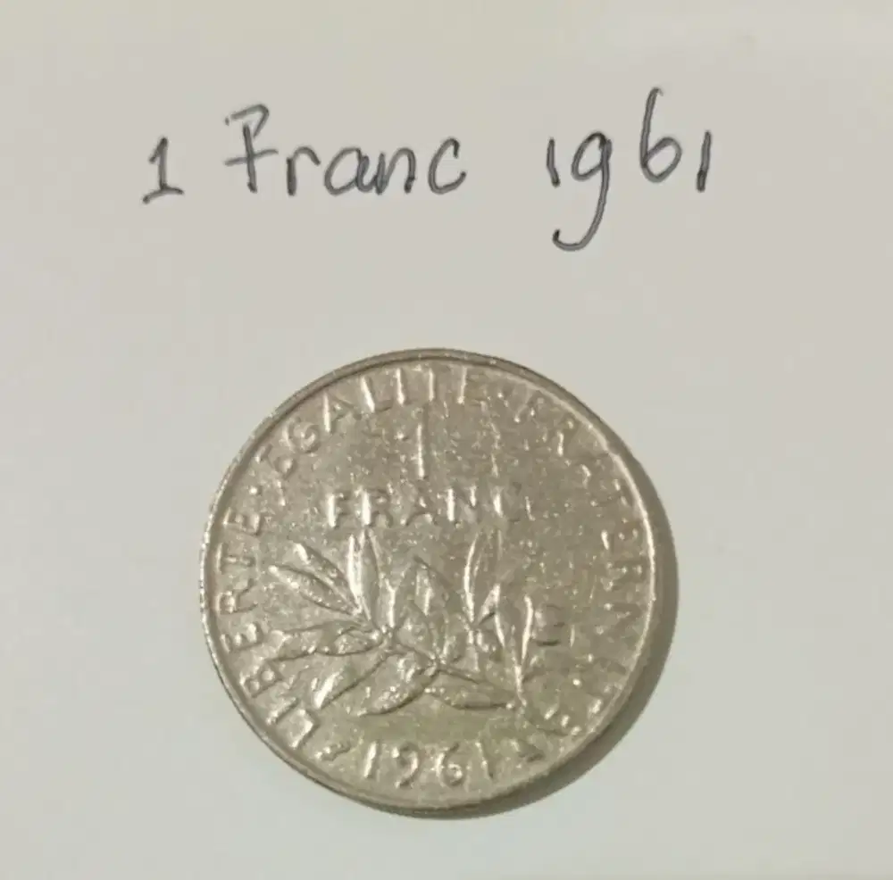 Uang coin 1 Franc thn 1961