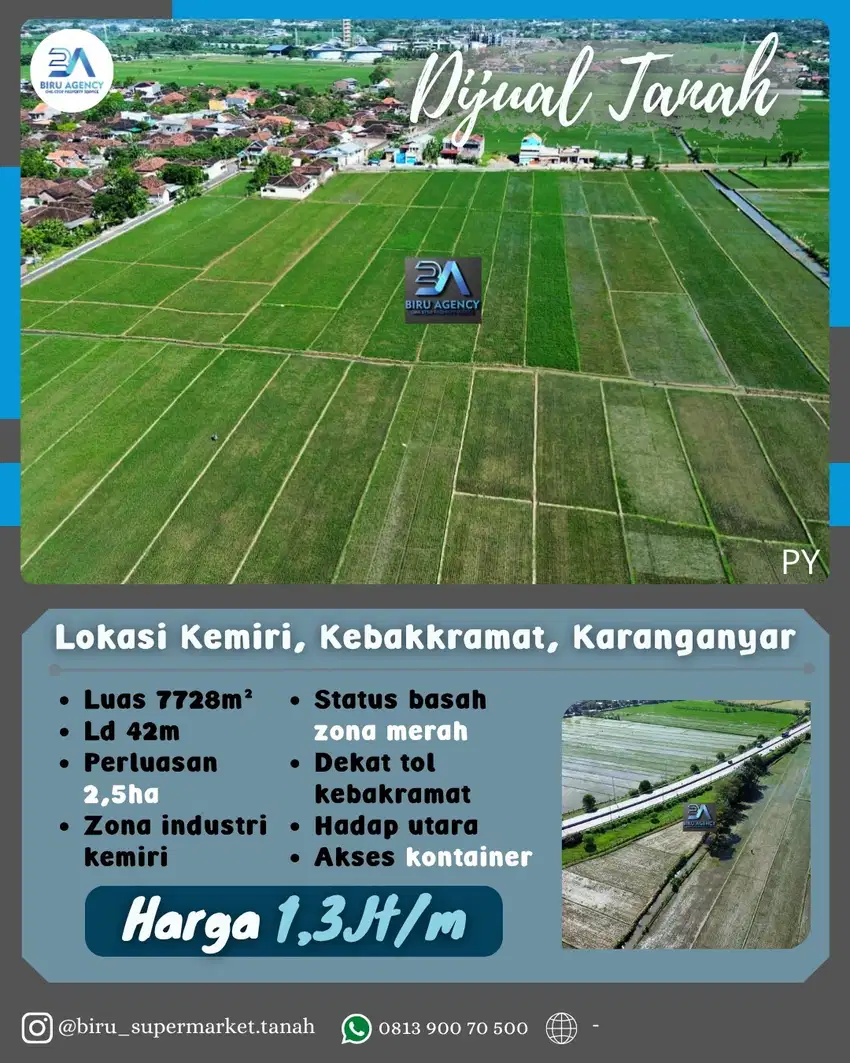 Tanah Kawasan Industri di Kebakkramat