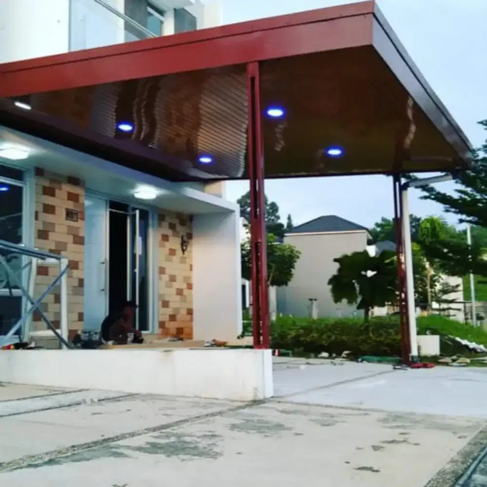 Canopy bajaringan atap Alderon single layer plafon pvc