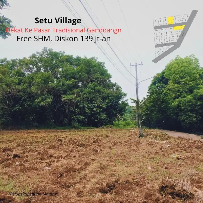 kavling Free Sertifikat Hak Milik Per Unit, Dekat Pasar Gandoang