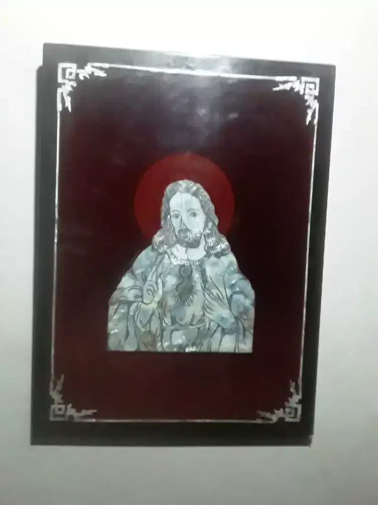 Preloved VINTAGE: 1Mozaik silver Kristus../Lengkapi koleksi Ibu-bapak