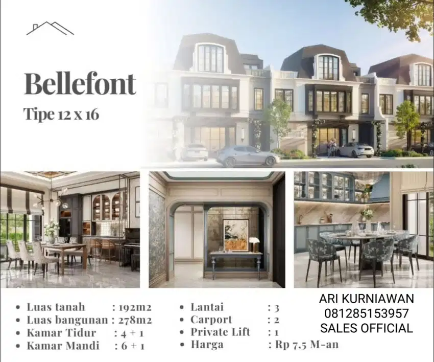 Cluster BELLEFONT SUMMARECON  SERPONG at THE SPRINGS TYPE 8 10 12 mula