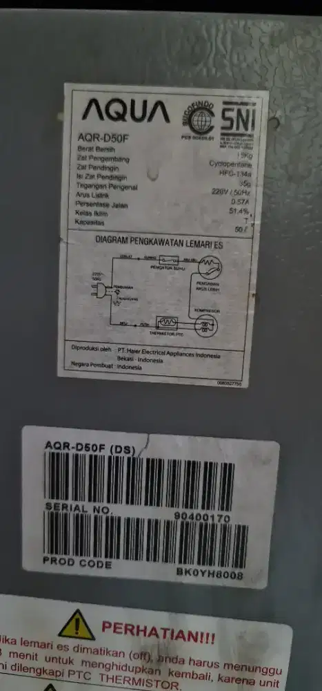 Kulkas Mini Aqua AQR-D50F