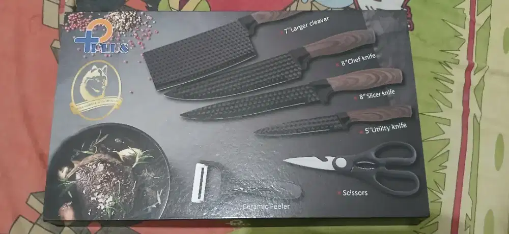 Set Pisau 6pcs Gagang Kayu