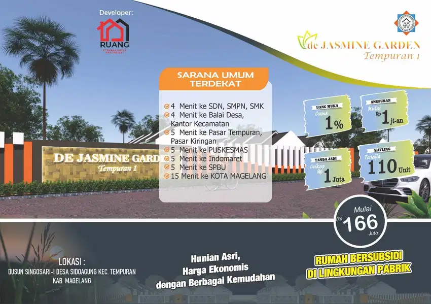 Rumah Subsidi Murah Tempuran Magelang hanya 2jt angsuran 1jt