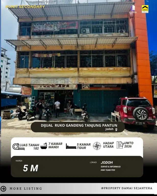 Dijual Ruko Gandeng Tanjung Pantun Jodoh