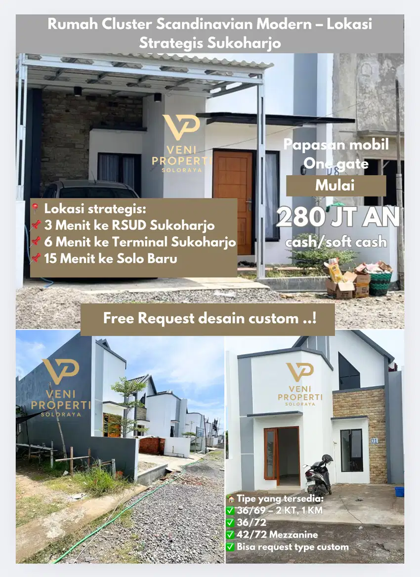 Rumah Cluster Scandinavian Modern – Lokasi Strategis Sukoharjo Kota