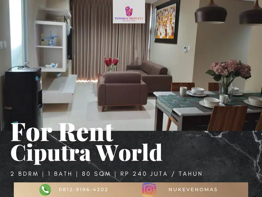 Disewakan Apartement Ciputra World 2BR Full Furnished High Floor